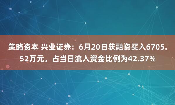策略资本 兴业证券：6月20日获融资买入6705.52万元，占当日流入资金比例为42.37%